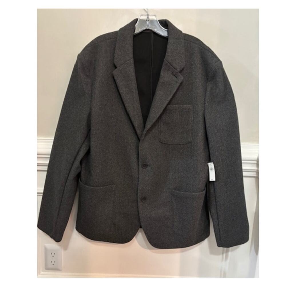 Old Navy Blazer Womens Size XL 2 Button Jacket Gray Career Office Soft NWT